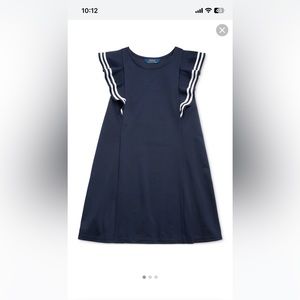 Polo Ralph Lauren Girls Ruffled Ponte Dress Navy Blue